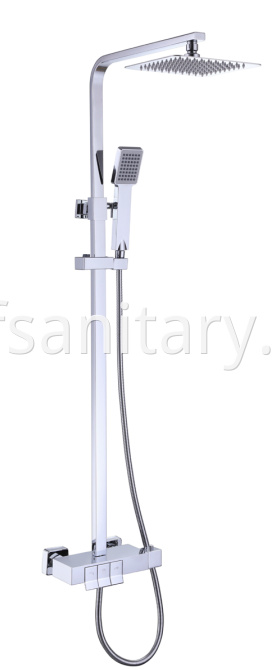 Chrome Square Thermostatic Mixer Shower System Safety